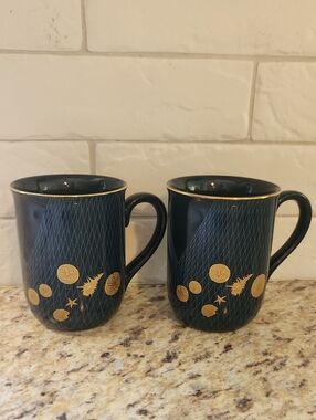 Vintage Otagiri Japan Coastal Mugs Set Of 2